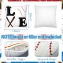 2 x Hahafelt 2 Pcs Embroidered Baseball Throw Pillow Covers 18 X18 Inches Love Baseball Decorative Throw Pillow Cover for Room Decor Sofa Couch Bed Car