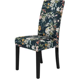 Gibelle Chair Covers Dining Room Set of 4, Stretch Spandex Slipcover for Dining Room & Kitchen Parsons Chairs, Removable Washable Seat Protector Cover (Floral, Black)