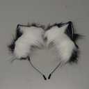 HAOAN Handmade Faux Fur Fox Wolf Ears Headband Halloween Christmas Cosplay Party Costume Accessories