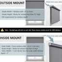 AOSKY Cordless Roller Shades Blackout Blinds for Windows Room Darkening Rolled Up Shades with Spring System, UV Protection Window Shades Door Blinds for Home and Office (31.5" W x 72" H, Grey)