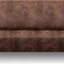 ANARACHON Leather-Like Stretch Futon Slipcover, Armless Jackknife Sofa Cover for 47"-61" Back, Faux Leather Texture Furniture Protector, Machine Washable, Pet & Kids Friendly (Medium, Light Brown)