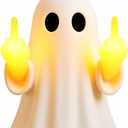 2 x Auetrcls Middle Finger Ghost Figurines LED Lamp - Glowing Halloween Decorations Indoor Spooky Home Office Desk House Decor - Gag Prank Gifts