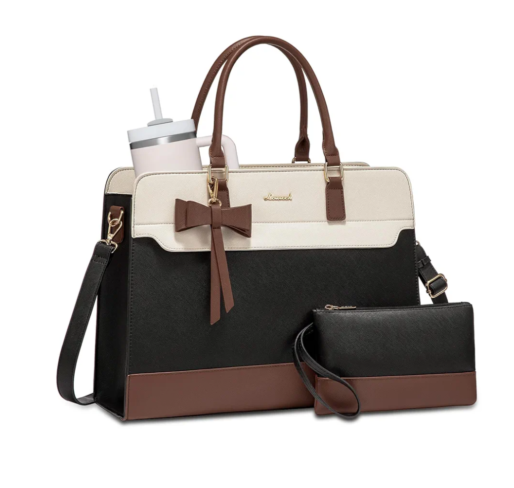 LOVEVOOK Laptop Tote Bag for Women, Leather Work Bag, Waterproof Business Teacher Bag, Large Computer Handbag Purse Briefcase, Office Gifts for Women Amazon's Choice, size: 15.6