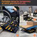 2FT Portable Wheelchair Ramp with Handle, Non-Slip Aluminum Ramps for Wheelchairs for Home, Folding Handicap Wheelchair Ramp for Doorways, Thresholds, Steps, Curbs, Stairs, 800 LBS Capacity