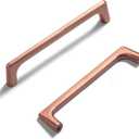Goo-Ki Brushed Copper Cabinet Pulls with 5''Hole Centers, Zinc Alloy Cabinet Handles for Dresser,Wardrobe,Cupboard- 6 Pack