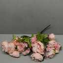 Mkono Peonies Artificial Flowers, 2 Packs 13 Stems Faux Peony Flowers Real Touch Fake Silk Bouquet for Arrangements Dining Table Centerpieces for Kitchen Bridal Wedding Party (2, Spring Light Pink)