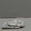 jinchan Floral Kitchen Curtains for Windows 36 Inch Linen Tier Farmhouse Cafe Curtains Country Botanic Small Window Rod Pocket Rustic Flax for Laundry Bathroom RV 2 Panels Blue on Beige