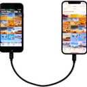 Compatible for iPhone to iPhone Transfer Cable Male to Male Data Migration, iOS 14 to 8 pin OTG Cable Sync Photo/Video Wired Cord, for iPhone 14/13/12 Mini/Pro Max/11/Xs/Xr/8 Series - 0.8ft
