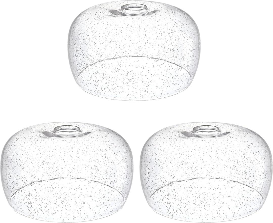 3 Pack 10" Clear Seeded Replacement Glass Shade, 1-5/8" Fitter Opening for Threaded Medium Base Socket for Pendant Light,Ceiling Light,Chandelier Light,Wall Sconce Shade 3 Pack 10" Clear Seeded Replacement Glass Shade, 1-5/8" Fitter Opening for Threaded Medium Base Socket for Pendant Light,Ceiling Light,Chandelier Light,Wall Sconce Shade
