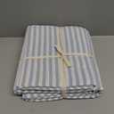Striped Duvet Cover Set Full Size 3 Pcs 100% Washed Cotton Linen Like Textured Natural Wrinkle Comfy Breathable (Full, Classic Stripe-Light Blue/White)