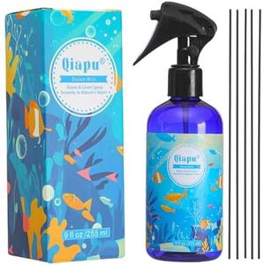 Natural Bedroom Linen Spray Scented Room Mist with Plant Extracts Long Lasting Freshness for Sheets, Pillows & Curtains –Ocean Mist 9oz（3 Bottle）