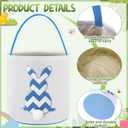 Honeydak 6 PCS Easter Eggs Hunt Basket for Kids Bunny Canvas Rabbit Tote Carry Bucket Bags(Color 6,Mixed Easter Egg Bunny)