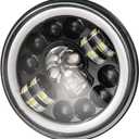 Gatuida Headlights Skull LED Headlight Motorcycle LED Motorcycle Light Mount Light Skull (17.60X17.60X6.60CM, Black)