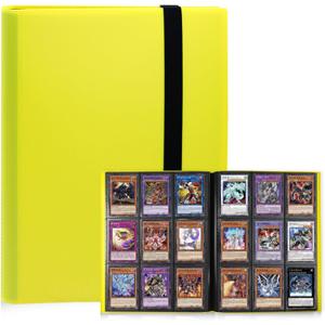 Card Binder 9 Pocket, PP Cover Trading Card Binder for 360 Cards, Sturdy Card Collection Album, Card Holder Folders for MTG, TCG, Game Cards & Sports Cards,Yellow