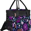 MIYCOO Lunch Bag & Lunch Box for Women Men, Double Deck Leakproof Insulated Soft Large Adult Camping Cooler bag for Work, Beach, Picnic, Travel (Purple Flower, 15L)