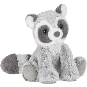 Bearington Ringo Stuffed Raccoon Plush Toy - 10.5" Raccoons Stuffed Animals with Soft Faux Fur, Weighted Inner Bean Bag and Poseable Floppy Body - Cute, Cuddly Raccoon Plushie Gift for Babies and Kids