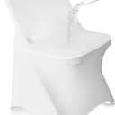 EMART Folding White Chair Covers 25 Pcs, Polyester Spandex Universal Standard Seat Slipcovers Fitted for Wedding Bulk, Party, Banquet and Holidays Celebration