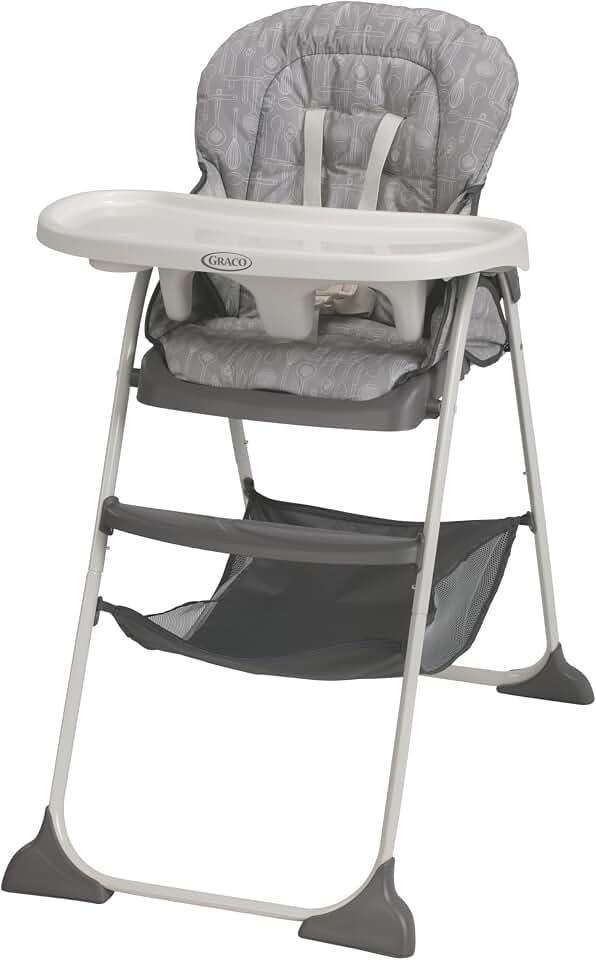Graco® Slim Snacker High Chair, Ultra Slim, Fast-Folding, Multiple Recline Positions, Comfortable Feeding, Whisk, Date of Manufacture: 02/04/2026