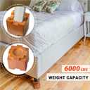 Wood Bed Risers 3.5 inch with Non-Slip Rubber Pad, Safe Sturdy Furniture Risers, Stackable Bed Lifts 4 Pack for Sofa and Couch Chair Table Leg Extenders, Brown