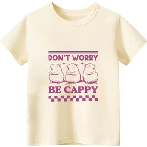 Toddler T-Shirts for Kids Baby Boy Girl Graphic Tees Summer Funny Animal Letter Print Cute Cotton Clothes 2T-8Y (Yellow)