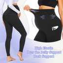 GROTEEN 3 Pack Women's Maternity Leggings with Pockets Over The Belly Workout Yoga Pregnancy Pants, Medium