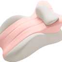 Memory Foam Ergonomic Wedge Pillow & Reading Pillow  Orthopedic Support for Neck, Back & Legs  Ideal for Sleeping, Elevating & Pressure Relief  Removable Washable Cover (Standard, Pink/Grey)