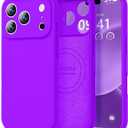 Vooii Magnetic for iPhone 17 Pro Max Case, Compatible with Magsafe (Premium Liquid Silicone) (Integrated Camera Control Button) Full Body Protective Anti-Scratch Microfiber Lining 6.9", Neon Purple