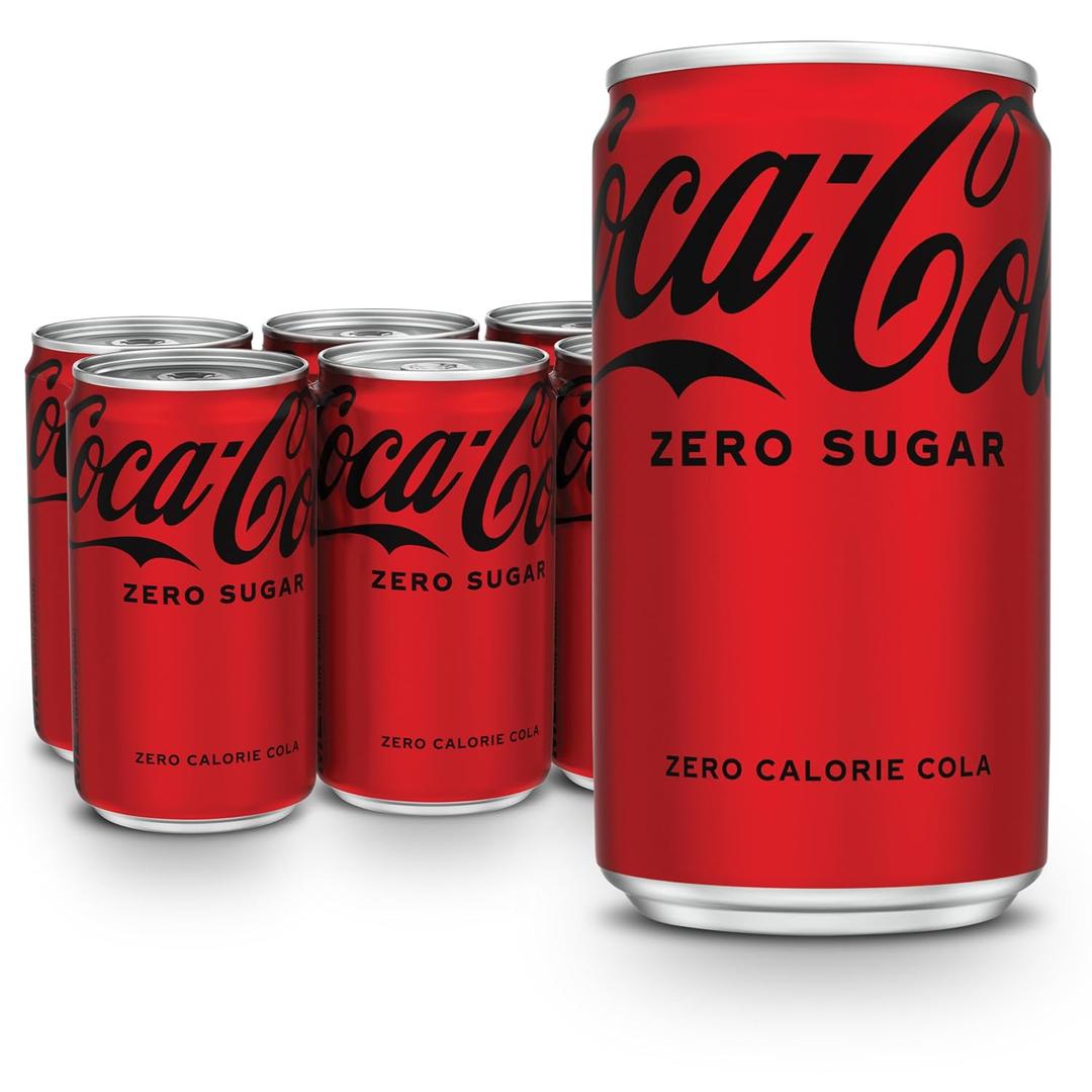 Coke Zero Sugar Mini-Can 7.5 fl oz, 6 Pack 