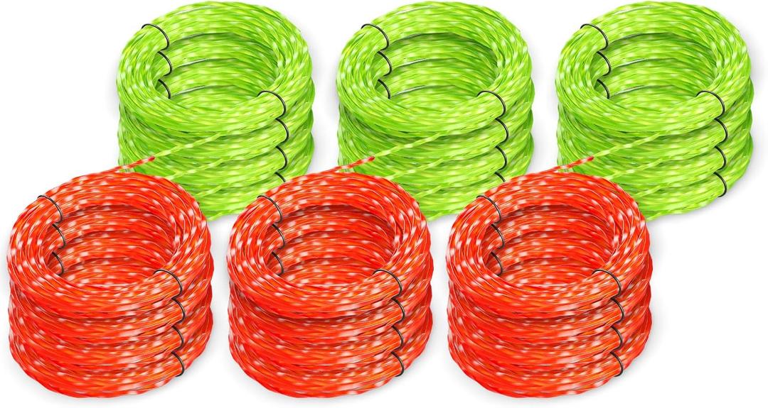 12 Pack AL2420PD 0.095 Replacement Twisted Trimmer Lines Compatible with All EGO 15-Inch String Trimmers, 168 FT Dual Color Pre-Cut Heavy Duty Weed Wacker String for EGO Line Trimmers