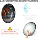 Convex Traffic Mirror - 24'' Outdoor and Indoor Driveway & Security Parabolic Safety Mirrors, Acrylic Convex Mirror for Garage, Retail Stores, Warehouses, Office and High-Traffic Areas