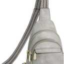 BOSTANTEN Sling Bag for Women Leather Crossbody Bags Fanny Pack Chest Bag for Travel