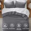 Bedsure Super King Plus Comforter Set, Dark Grey Soft Prewashed Bedding for All Seasons, 3 Pieces GentleSoft Bed Set, 1 Lightweight Comforter (128"x120") and 2 Pillowcases (20"x36")