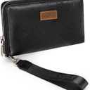 Wrangler Womens Wallet Wristlet Wallets for Women Large Capacity Women's Wallets Black Wallet Credit Card Holder for Women Men