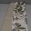 jinchan Linen Valance Double Layer Kitchen Window Curtain Green Leaf on Beige Valance for Living Room Cafe Farmhouse Room Darkening Rustic French Country Curtain 18 Inch Rod Pocket 1 Panel