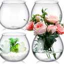 FoldTier 4 Pcs Plastic Fish Bowls for Centerpieces 27 oz Clear Fish Bowl for Drinks Unbreakable Heavy Duty Round Vase for Table Centerpieces Wedding Event Home Decor