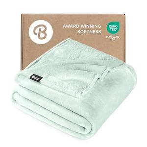 Bare Home Fleece Blanket - Throw/Travel - Ultra-Soft Lightweight for Bed, Sofa, and Couch - Luxury Microplush - Cozy Warm Blanket (Throw/Travel, Spring Mint)