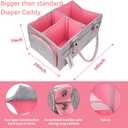 XUANGUO Large Felt Baby Diaper Caddy Organizer with Handles for Girls, Pink