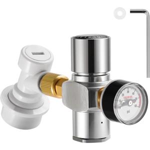 Hold Stable Pressure 0-60 PSI Mini Keg Regulator, No Leaking Portable Cornelius Corny Beer Growler Outdoor Picnic Party Carbonation CO2 Gas Ball Lock Disconnect Mini keg Charger Regulator