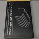 Sofa Arm Tray,Bamboo Folding Couch Arm Tray,Sofa Armrest Trays with Anti-Slip Pad for Drinks,Snacks,Phone,Remote ControlBlack (18.9*13)