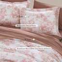 BLOOMHAVEN Queen Comforter Set -7 Pieces Pink Floral Comforter Set for All Seasons, Bed in a Bag Queen with Botanical Flowers Comforter, Sheets, Pillowcases & Shams