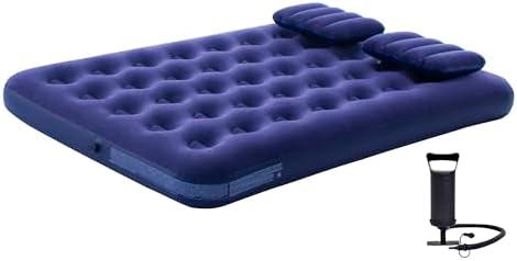 DIMAR GARDEN Full Size Camping Air Mattress Inflatable Bed with Pillow, Include Hand Pump
