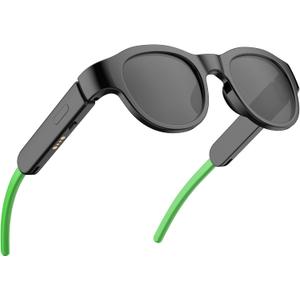 HYYOYEE Kids Smart Glasses with LED Lights, Bluetooth 5.4 Open-Ear Audio, Touch Control, Magnetic Charging, Ages 3-12 (Color Blocking)