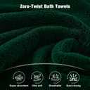 COZYART Luxury Bath Towels 4 PCS, 27x54 650 GSM Turkish Cotton, Dark Green | Zero Twist 100% Ring Spun Cotton, Fluffy, Ultra Soft, Super Absorbent, Quick Dry, Large Towels for Hotel Spa Bathroom Shower, 4 Piece Bath Towels