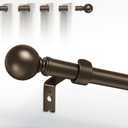 Bronze Curtain Rods for window 20 to 40 Inches(1.67-3.33 Feet), Adjustable 5/8 inch, Heavy Duty Decorative Drapery Rods,Small Window Rods Set,Size: 18"-45",Bronze