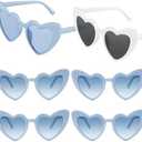 Bouiexye 5 Pack Bachelorette Sunglasses Heart Shaped Sunglasses Vintage Heart Glasses for Women Wedding Party Decor