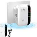 WiFi Extender Booster,WiFi Signal Booster,Internet Coverage Up to 3000 Sq.Ft! Works with 45+ Devices & Features Easy Setup,2.4GHz Band WiFi Extender, and LAN Port (White)