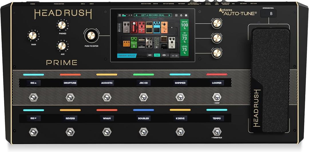 HeadRush Prime - Guitar & Vocal Multi Effects Pedal & Amp Modeling Processor with Amp Cloner, Antares Auto-Tune, WiFi, Touchscreen, Looper & Bluetooth