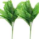 Home and Garden Parts 2 Pcs Artificial Greenery Plants 7 Bundles with Persian Leaf Green #CN/251024/03266