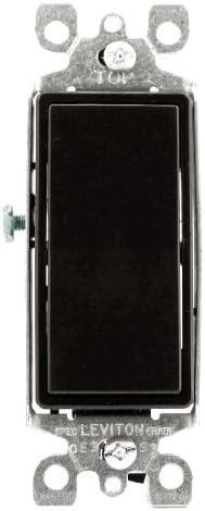 Leviton 15 Amp, 120/277 Volt, Decora Rocker 3-Way AC Quiet Switch, Residential Grade, Grounding, 5603-2, Brown