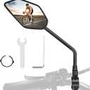 Bike Mirror Handlebar Mount Adjustable, Bike Mirrors for Ebike Bicycle Mirrors for Handlebars with Scratch Resistant Glass, Bike Rear View Mirror for Scooter, Motorcycle, Bike Accessory Left